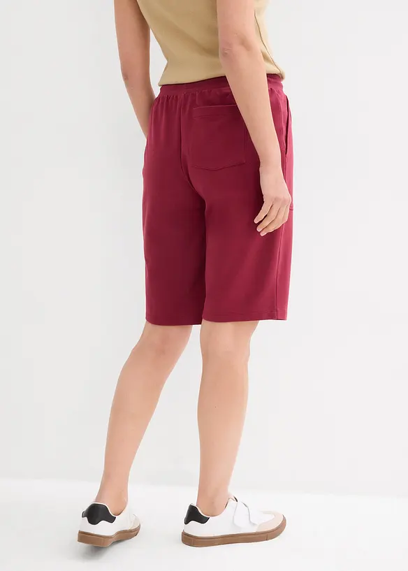Sweat-Bermuda aus reiner Baumwolle in rot von hinten - bonprix