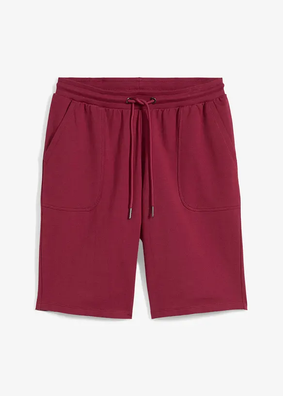 Sweat-Bermuda aus reiner Baumwolle in rot von vorne - bonprix