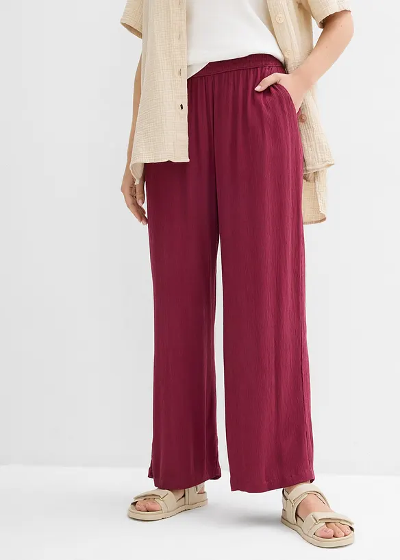 Palazzo-Hose aus softer Viskose in rot von vorne - bonprix Palazzo-Hose aus softer Viskose in rot von vorne - bonprix