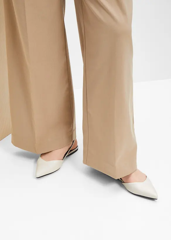 Spitze Sling-Ballerinas in weiß - bonprix