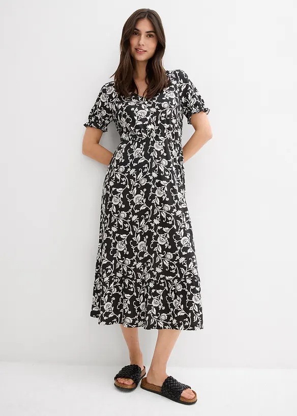 Jerseykleid in schwarz von vorne (Totalaufnahme) - bonprix Jerseykleid in schwarz von vorne (Totalaufnahme) - bonprix