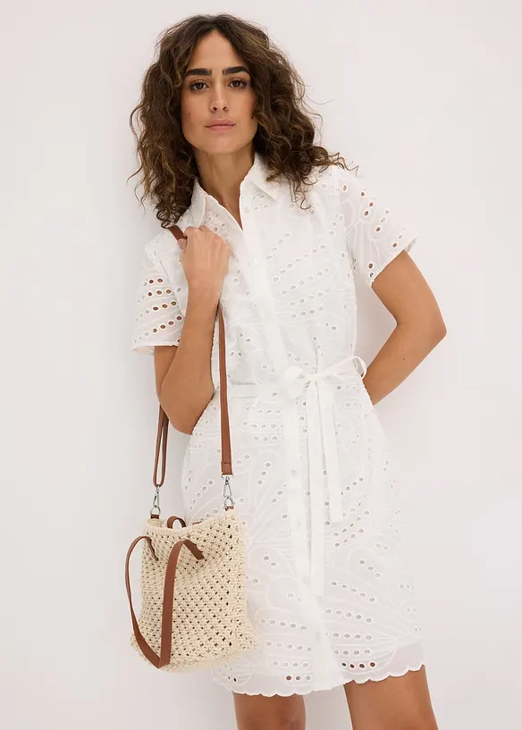 Makramee-Handtasche in weiß im Look von vorne (Totalaufnahme) - bonprix