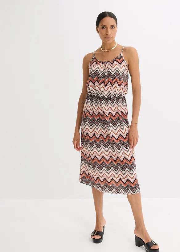 bedrucktes Trägerkleid in weiß von vorne (Totalaufnahme) - bonprix