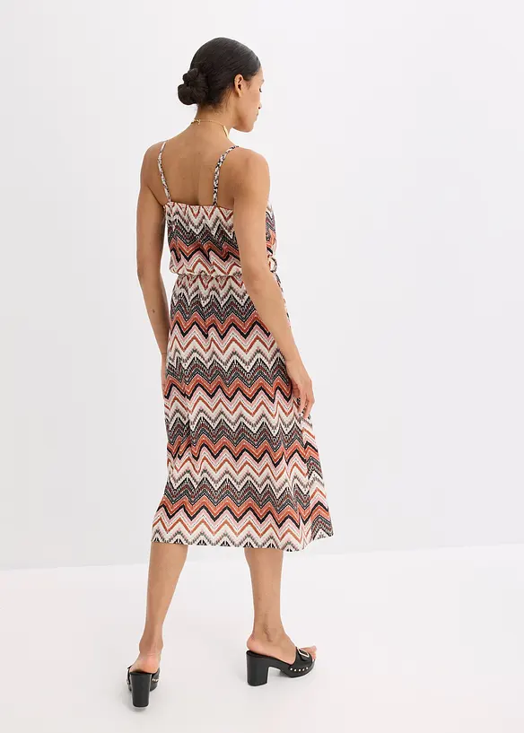 bedrucktes Trägerkleid in weiß von hinten (Totalaufnahme) - bonprix