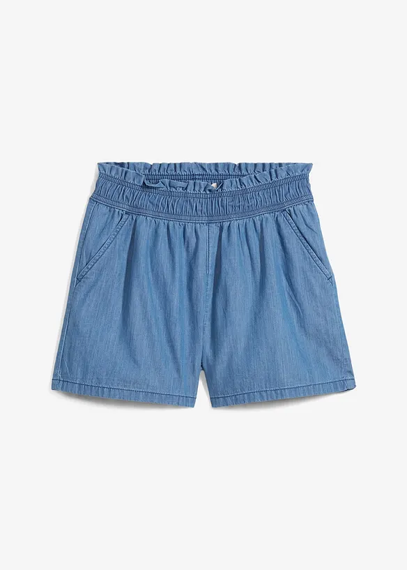 Schlupf-Shorts aus reiner Baumwolle in blau von vorne - bonprix