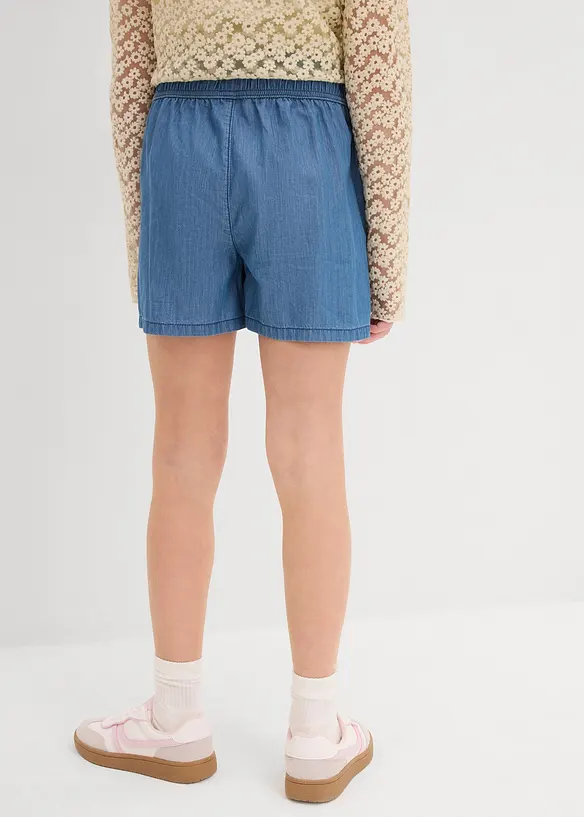 Schlupf-Shorts aus reiner Baumwolle in blau von hinten - bonprix