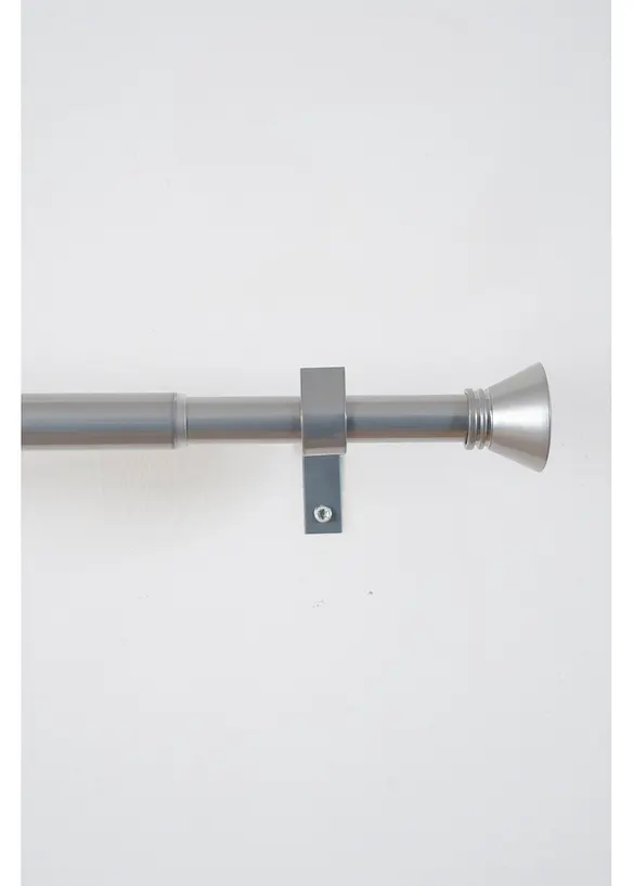 Ausziehbare Gardinenstange mit Endstück in silber von vorne - bonprix