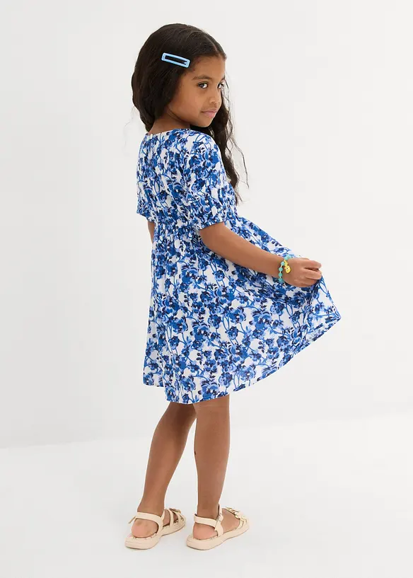 Kleid aus weichem Musselin in weiß von hinten (Totalaufnahme) - bonprix