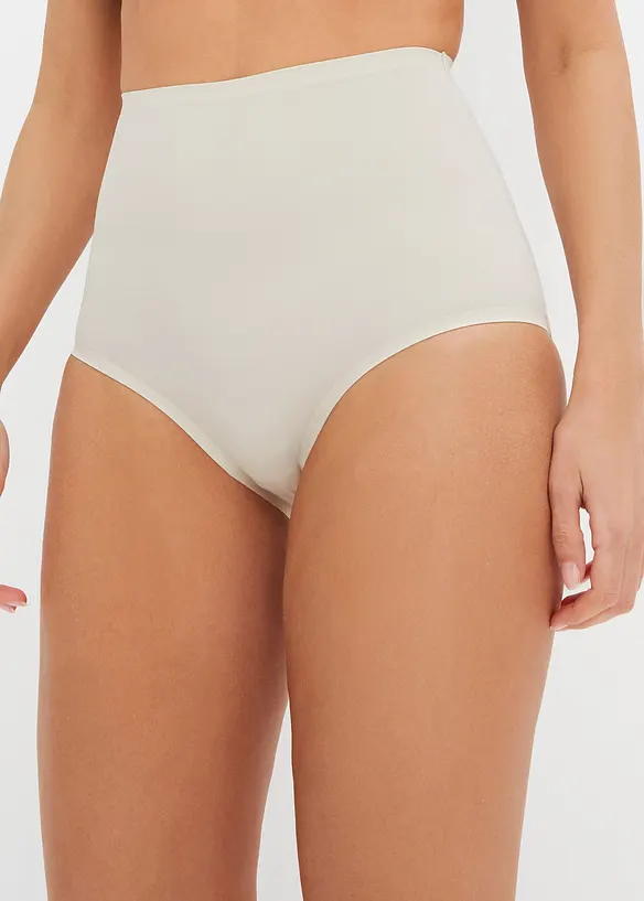 Nahtlose Medium Shape Panty (3er Pack) in weiß von vorne - bonprix