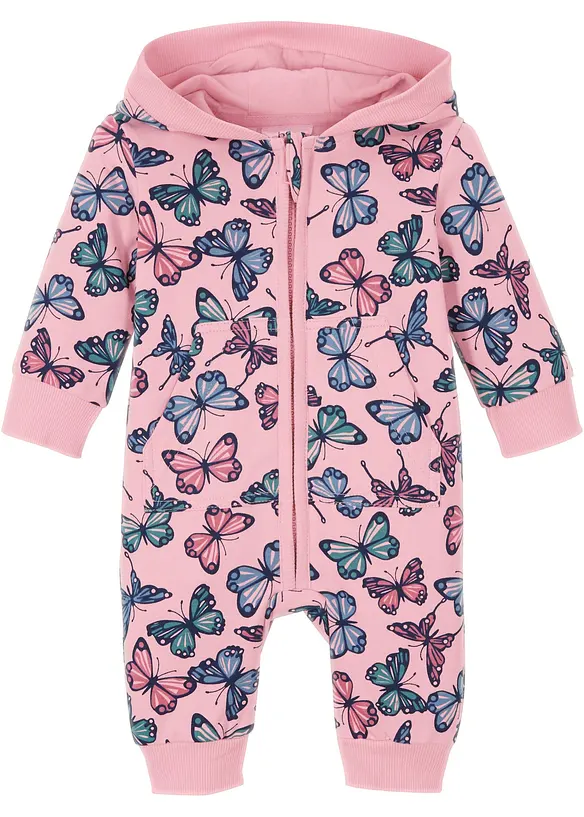 Sweatoverall mit Kapuze aus reiner Bio-Baumwolle von vorne - bonprix