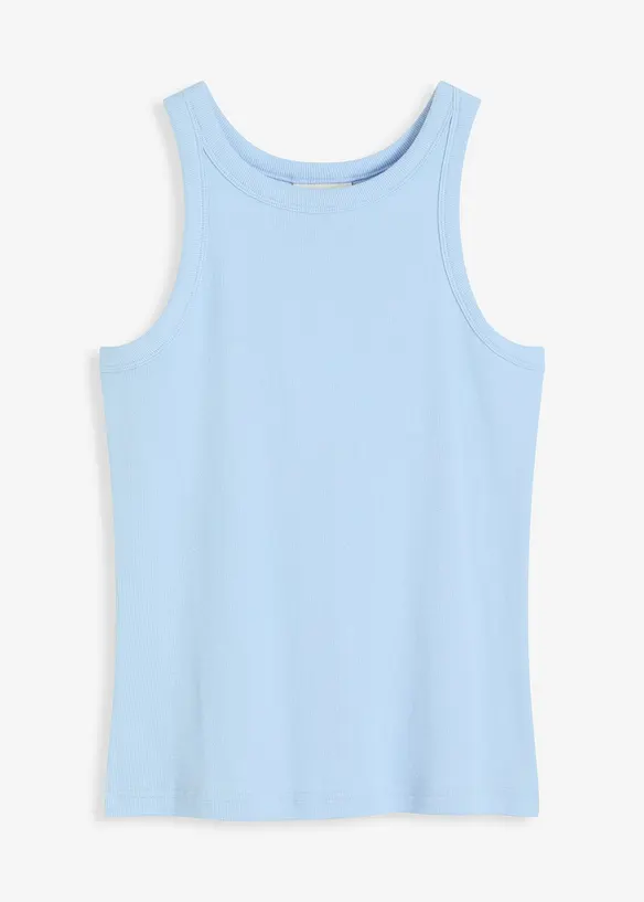 Geripptes Tanktop in blau von vorne - bonprix Geripptes Tanktop in blau von vorne - bonprix