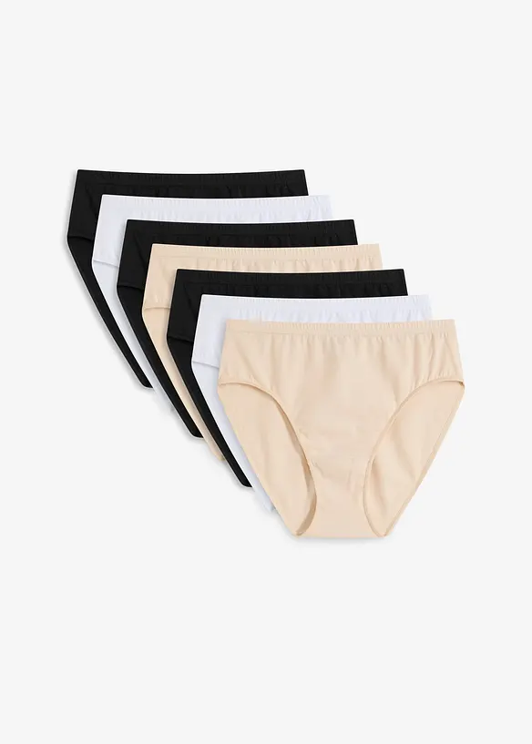 Maxislip mit Bio- Baumwolle (7er Pack) in weiß von vorne - bonprix