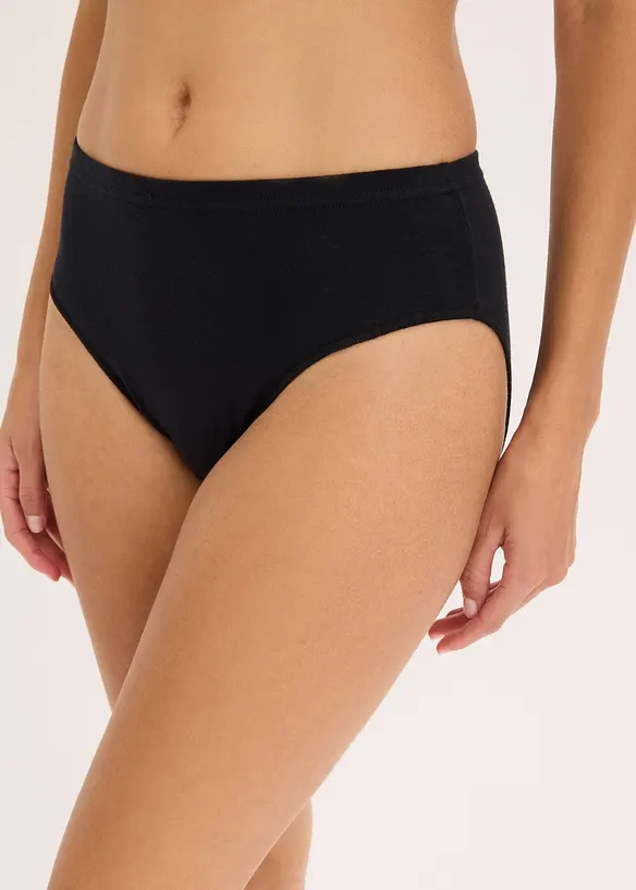 Maxislip mit Bio- Baumwolle (7er Pack) in schwarz von vorne - bonprix
