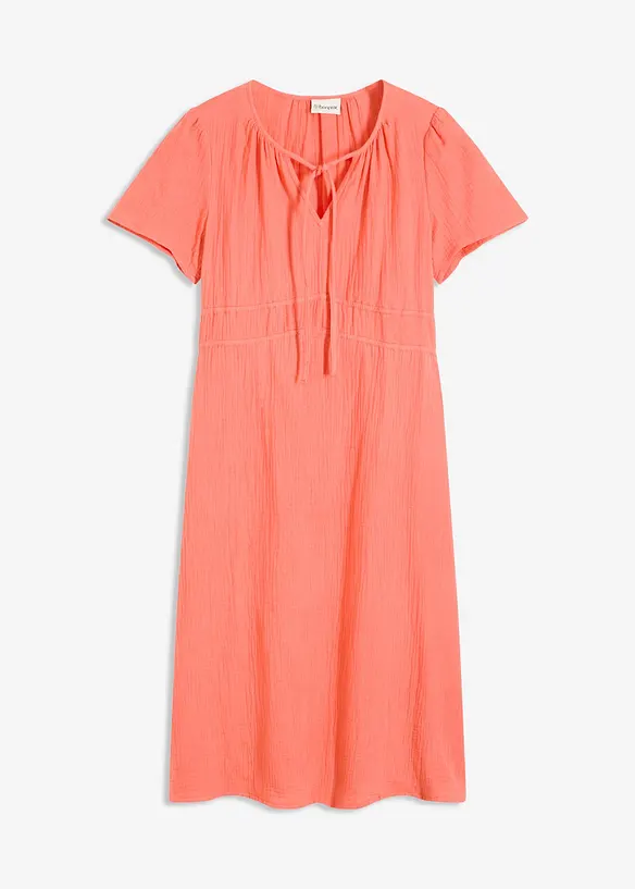 Musselin-Tunika-Kleid aus reiner Baumwolle in pink von vorne - bonprix Musselin-Tunika-Kleid aus reiner Baumwolle in pink von vorne - bonprix