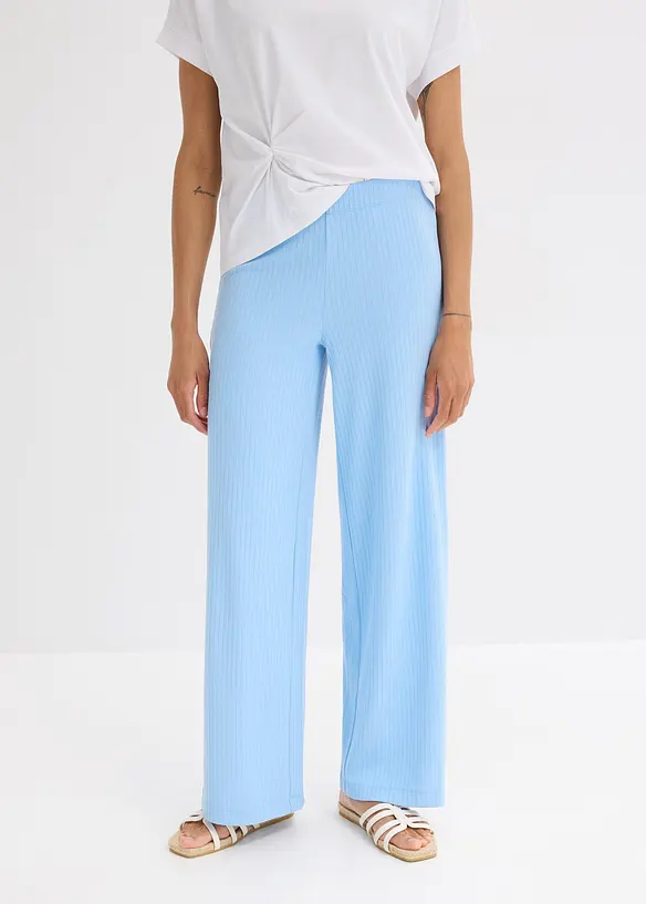 Palazzo-Hose mit Bequembund in blau von vorne - bonprix Palazzo-Hose mit Bequembund in blau von vorne - bonprix