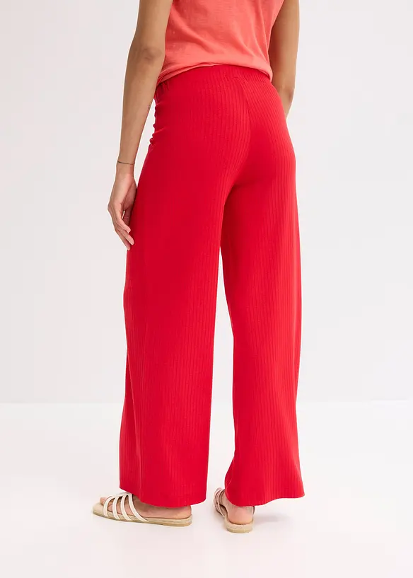 Palazzo-Hose mit Bequembund in rot von hinten - bonprix Palazzo-Hose mit Bequembund in rot von hinten - bonprix