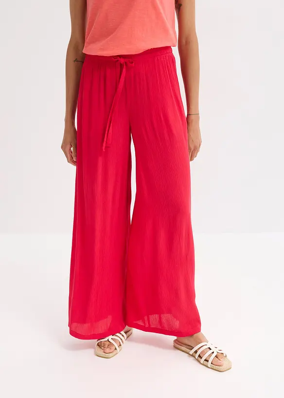 Weite Hose aus feiner Viskose in rot von vorne - bonprix Weite Hose aus feiner Viskose in rot von vorne - bonprix