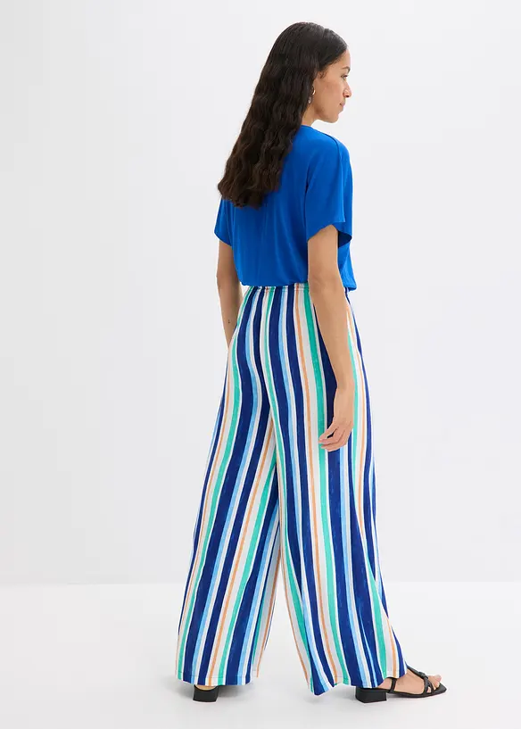 Weite Hose aus feiner Viskose in blau von hinten - bonprix Weite Hose aus feiner Viskose in blau von hinten - bonprix