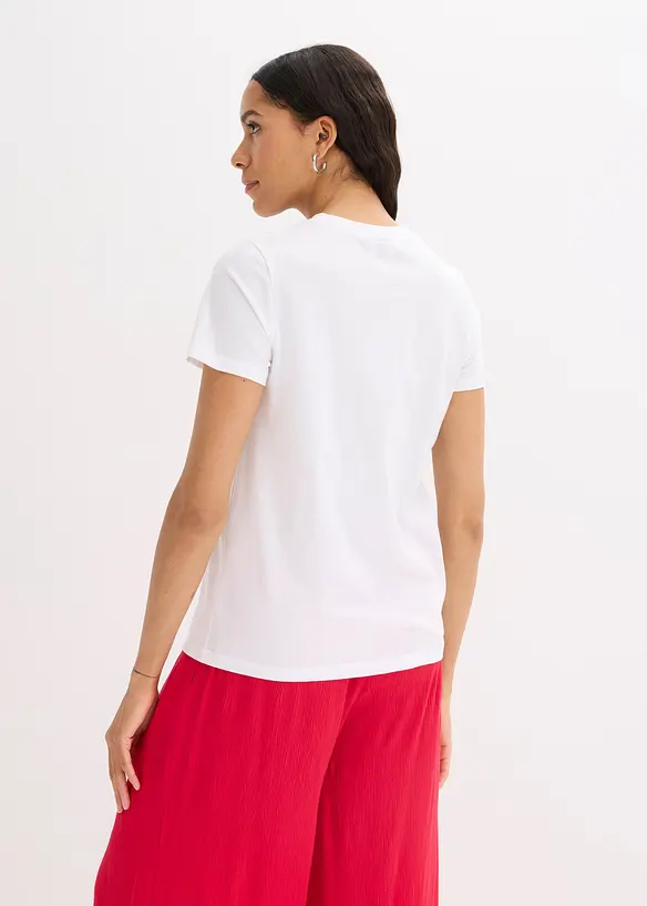 T-Shirt aus reiner Baumwolle in weiß von hinten (im Anschnitt) - bonprix