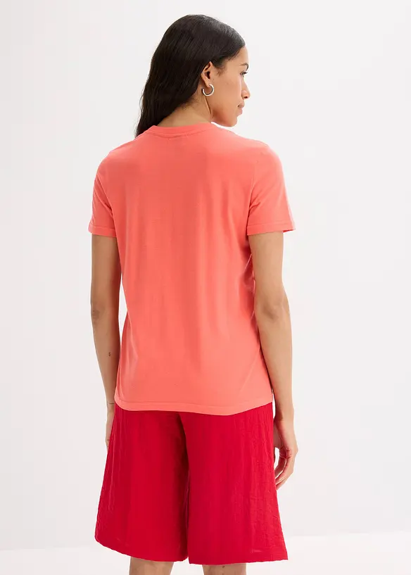 T-Shirt aus reiner Baumwolle in pink von hinten (im Anschnitt) - bonprix