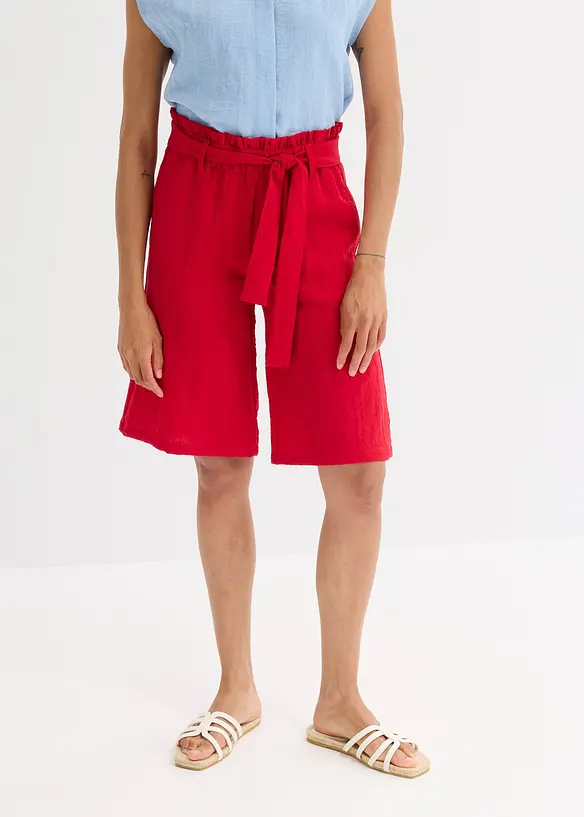 Schlupf-Bermuda aus Viskose-Mix in rot von vorne - bonprix Schlupf-Bermuda aus Viskose-Mix in rot von vorne - bonprix