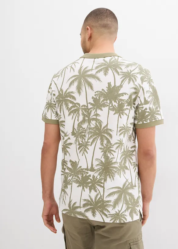 Piqué-Poloshirt aus reiner Bio-Baumwolle in grün von hinten (im Anschnitt) - bonprix
