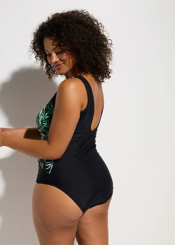 Medium Shape-Badeanzug in schwarz von hinten (Totalaufnahme) - bonprix