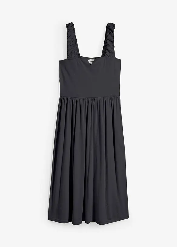 Shirtkleid aus Baumwoll-Viskose-Mix in schwarz von vorne - bonprix