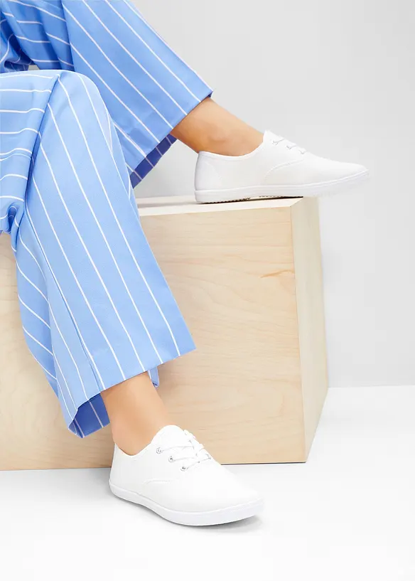 Sneaker aus Baumwoll-Canvas in weiß - bonprix