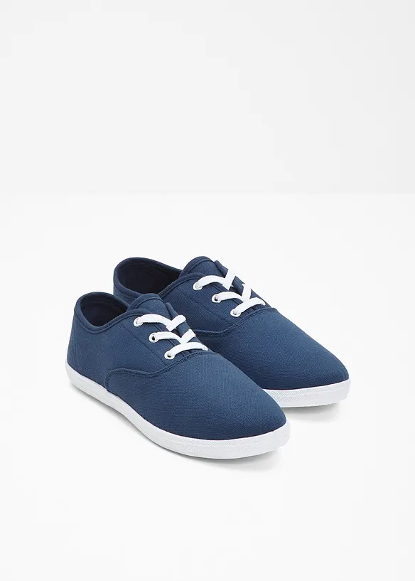 Sneaker aus Baumwoll-Canvas in blau - bonprix