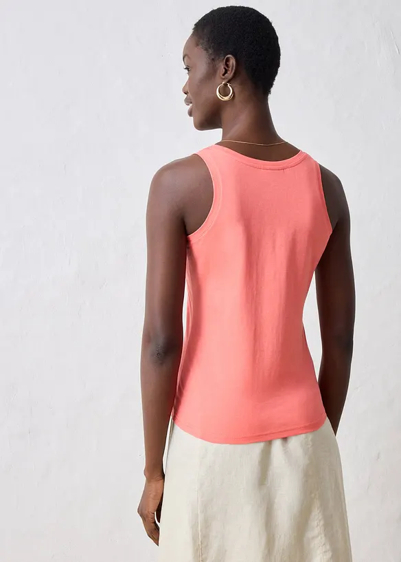 Tanktop mit Seidenanteil in pink von hinten (im Anschnitt) - bonprix Tanktop mit Seidenanteil in pink von hinten (im Anschnitt) - bonprix