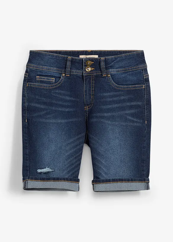 Jeans-Bermuda Mid Waist in blau von vorne - bonprix Jeans-Bermuda Mid Waist in blau von vorne - bonprix