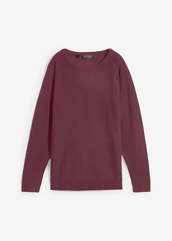 Pullover mit Fledermausärmeln in rot von vorne - bonprix