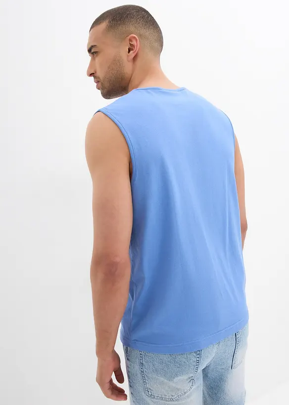 Muskelshirt (3er Pack) in blau von hinten (im Anschnitt) - bonprix Muskelshirt (3er Pack) in blau von hinten (im Anschnitt) - bonprix
