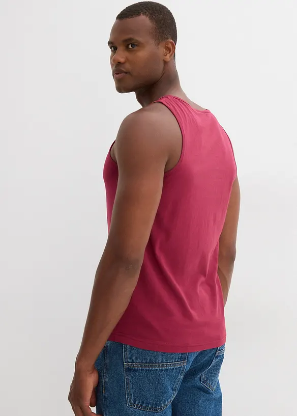 Tanktop in Regular Fit (3er Pack) in rot von hinten (im Anschnitt) - bonprix