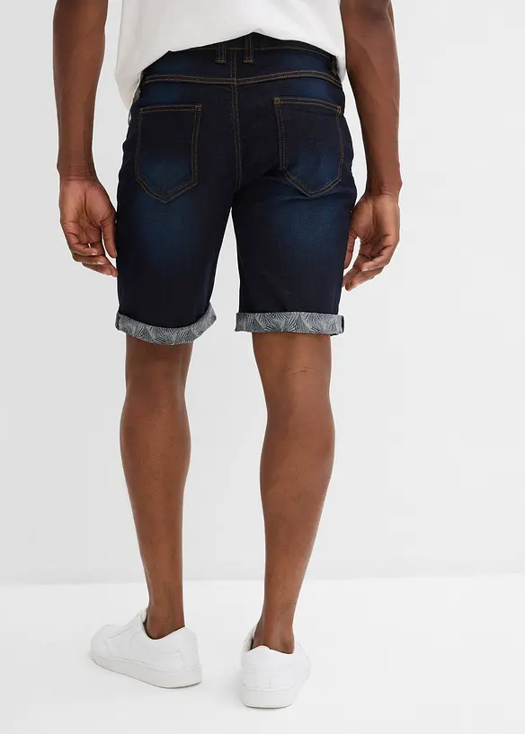 Stretch-Jeans-Bermuda, Regular Fit in blau von hinten - bonprix