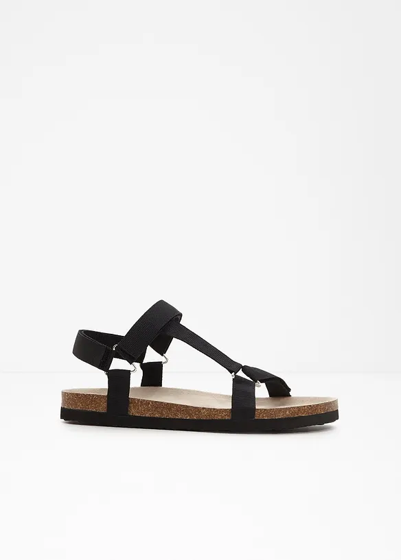 Sandalen mit leicht geformtem Fußbett in schwarz - bonprix