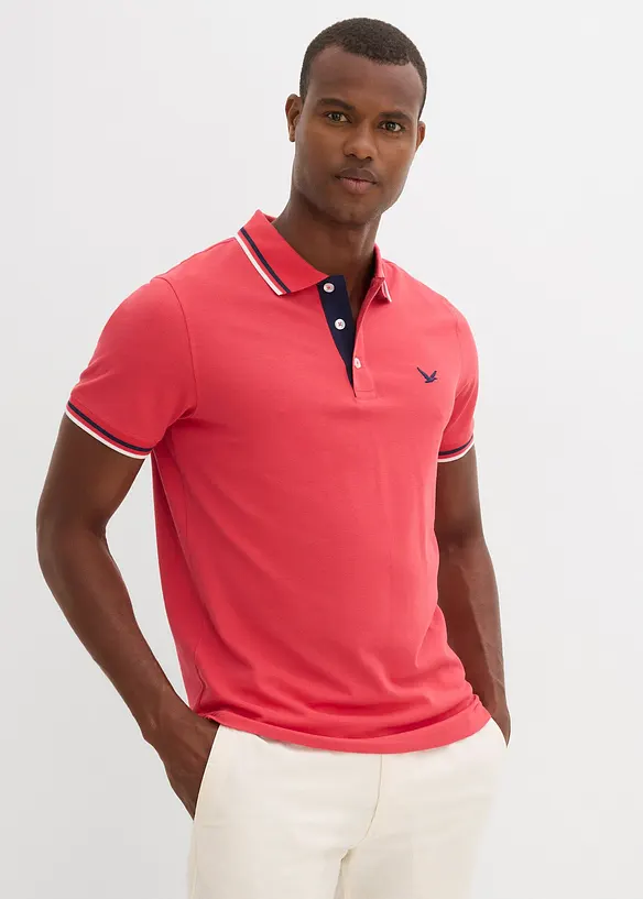 Poloshirt in Regular Fit (2er Pack) in blau von vorne (im Anschnitt) - bonprix