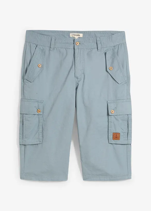 Cargo-Bermuda in Regular Fit in grau von vorne - bonprix