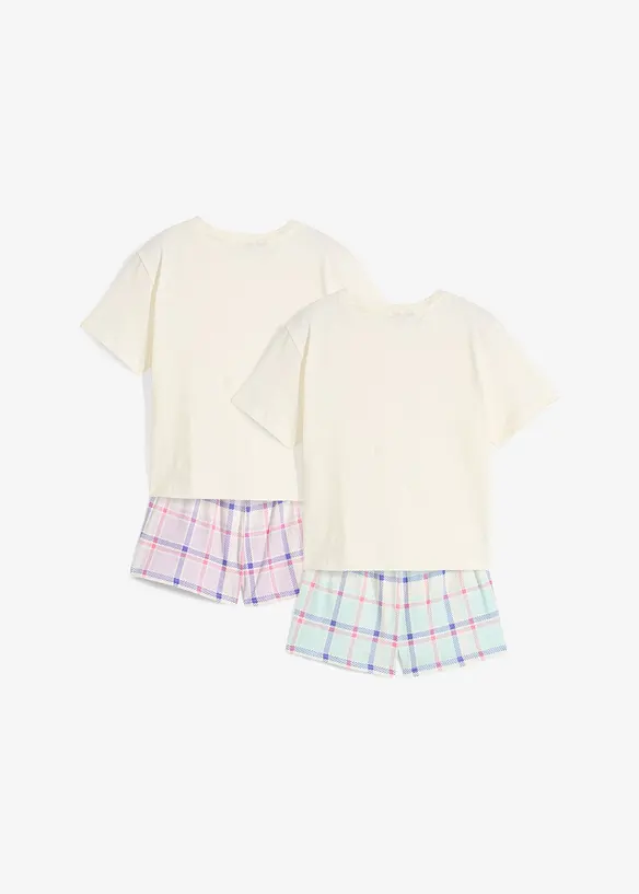 Shorty aus reiner Bio-Baumwolle (4-tlg. Set) in lila von hinten - bonprix