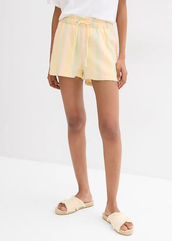 Shorts aus luftigem Leinen-Mix in beige von vorne - bonprix Shorts aus luftigem Leinen-Mix in beige von vorne - bonprix