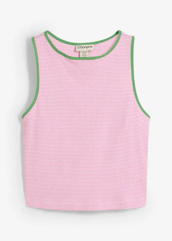 Tanktop aus reiner Bio-Baumwolle in weiß von vorne - bonprix