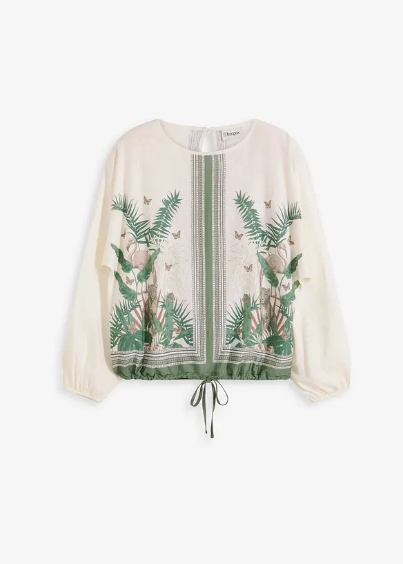 Tunika-Shirt bedruckt in weiß von vorne - bonprix