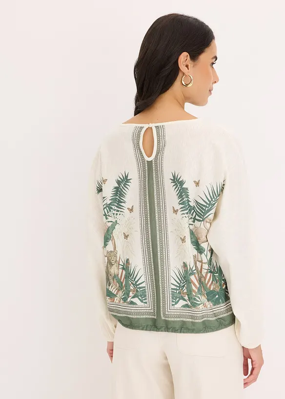 Tunika-Shirt bedruckt in weiß von hinten (im Anschnitt) - bonprix