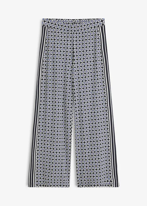 Jersey-Hose mit Minimaldesign in blau von vorne - bonprix