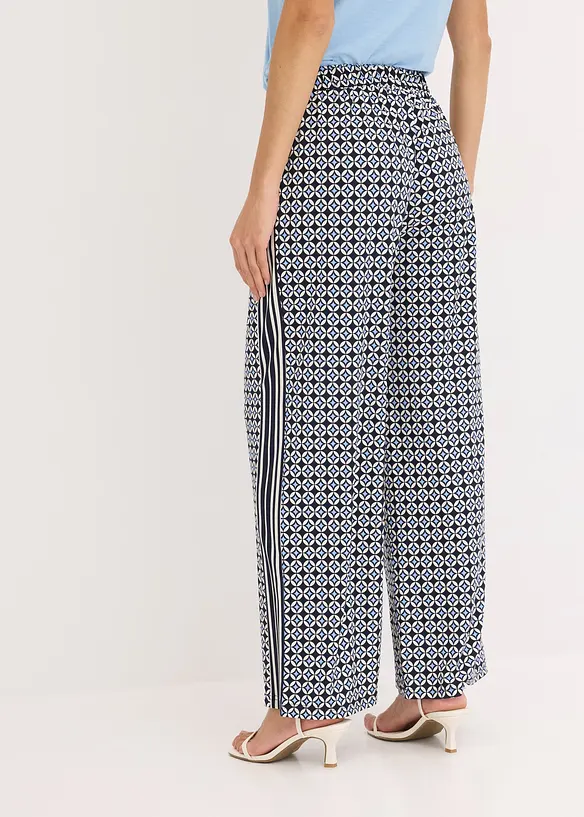 Jersey-Hose mit Minimaldesign in blau von hinten - bonprix