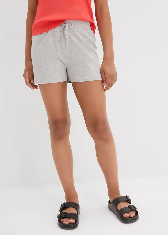 Jersey-Shorts (3er Pack) aus reiner Bio-Baumwolle in schwarz von vorne - bonprix