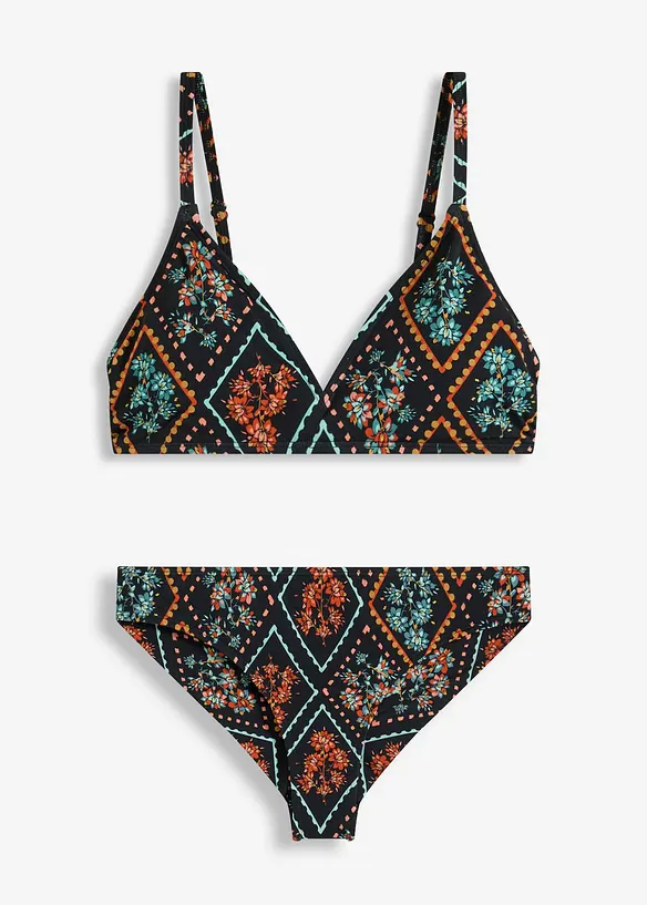 Bustier-Bikini (2-tlg.Set) in schwarz von vorne - bonprix