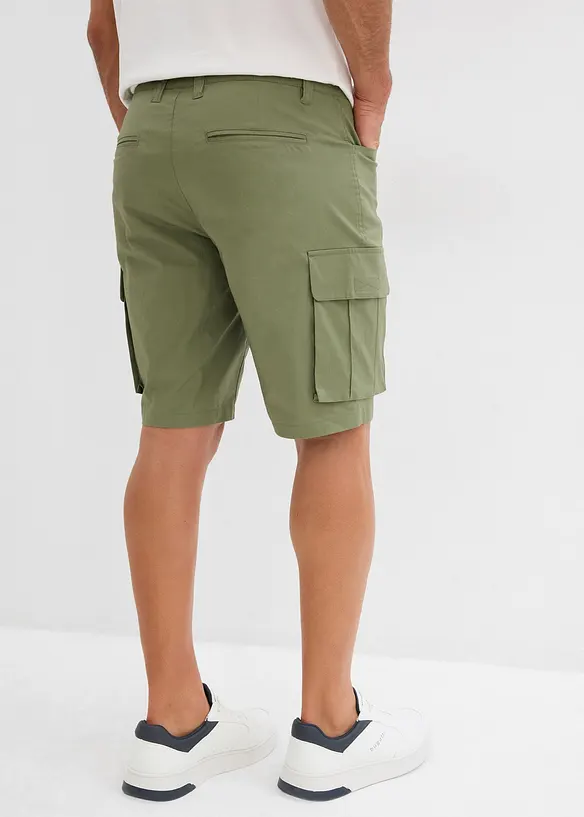 Cargo-Bermuda (2er Pack) in grün von hinten - bonprix
