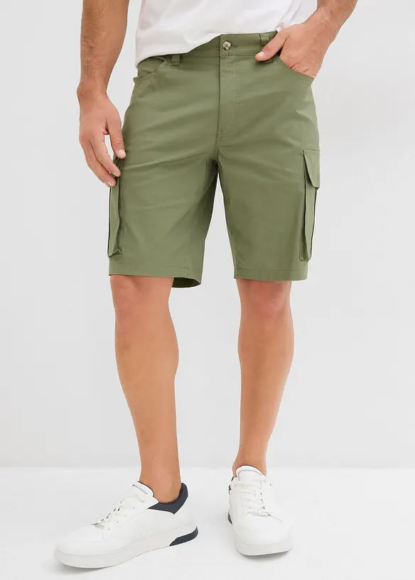 Cargo-Bermuda (2er Pack) in grün von vorne - bonprix
